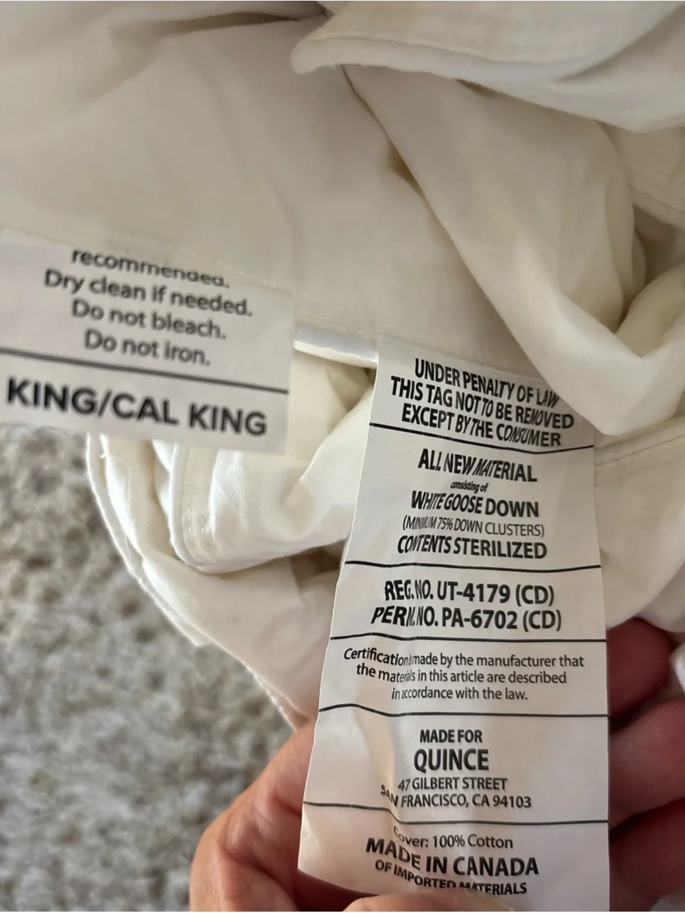 Quince Luxe Goose Down Comforter All Season Duvet Insert